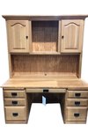 Outlet: Quarter Sawn White Oak Flat Top Computer Desk with Hutch In-Stock