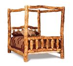 Outlet: Rustic Cedar Log King Sized Canopy Bed In-Stock