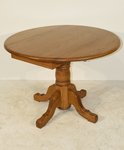 Outlet: Oak Pedestal Drop Leaf Table In-Stock