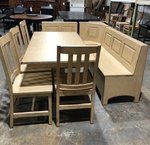 Outlet: Solid Maple Wood Breakfast Nook Set with 4 Chairs In-Stock