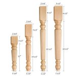 American Made Unfinished Reeded Turned Legs