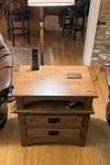 Outlet: Cherry Mission 2-Drawer Nightstand with Pullout Tray In-Stock