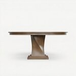 Amish 54" Maple Wood Oxnard Modern Single Pedestal Extension Dining Table - Quick Ship