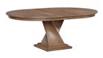 54" Maple Wood Oxnard Modern Single Pedestal Extension Dining Table - Quick Ship