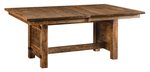 Amish Handcrafted Myakka Rustic Rough Sawn Wood Trestle Dining Table
