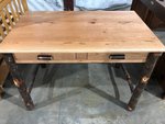 Outlet: Lincoln Hickory Wood Desk with Two Drawers