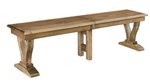 Amish Solid Wood Manhattan Trestle Dining Bench