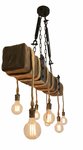 American Made Custom Linear Rustic Beam Wood Chandelier