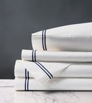 Enzo White & Navy Sheet Set
