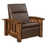 Amish Dutton Rough Sawn Wood Wall Hugger Recliner
