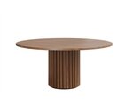 Amish Valentine Modern Pedestal Reeded Dining Table