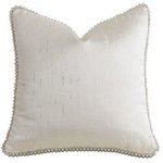 Glisten Fog with Beaded Trim Pillow