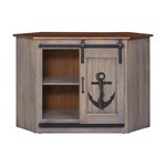 Corner TV Cabinet with Barn Door