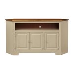 3-Door Corner Plasma Cabinet with Wood Doors