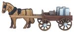 Walnut Horse and Buggy with Milk Cans Toy In-Stock