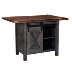 Amish Denton Rustic 60 Kitchen Island shown in Natural Rustic Walnut Top