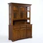 Amish Country Classic Deluxe Buffet and Hutch Cabinet Shown in Oak with Vintage Antique Stain