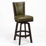 Amish Austin Falls Upholstered Swivel Counter or Bar Stool in Leather Lily Pad