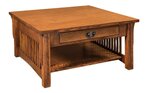 Brock Mission Slat Square Coffee Table with Corbels - Choose Size