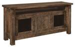 Amish Dutton Rough Sawn Maple 72 TV Stand with Soundbar Opening shown in Roughsawn Brown Maple with Almond Stain