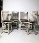 Outlet: Brown Maple Houghton Mission Swivel Bar Stool (Set of 4) In-Stock