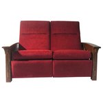 Outlet: Oak McCoy Mission Wall Hugger Reclining Loveseat In-Stock