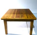 Outlet: 48" Square Reclaimed Old Wood Plank Farm Table with Extensions In-Stock