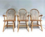 Outlet: Red Oak Spindle Bow Back Windsor Chair (Set of 3) In-Stock