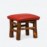 Amish Child Foot Stool with Fabric Seat