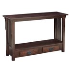 Prairie Mission Sofa Table with Drawers on Bottom
