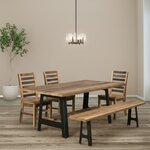 Amish Kings Bridge Reclaimed Barnwood Dining Set