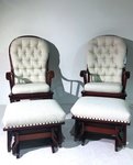 Outlet: Charlottesville Brown Maple Bow Back Glider and Ottoman (Set of 2) In-Stock