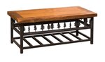 Amish Ironwood Coffee Table with Soft Brown Maple Live Edge