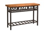 Amish Ironwood Sofa Table with Soft Brown Maple Live Edge