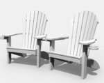 Poly Double Adirondack Chair with Center Table- Quick Ship