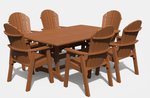 Poly 4′ x 6′ Adirondack 7 Piece Dining Set
