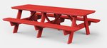 Poly 3′ x 8′ Picnic Table with Benches Attached