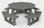 Poly 5′ Octagon Picnic Table with Benches Attached