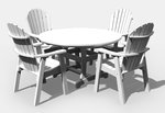 Poly 54” Adirondack Round 5 Piece Dining Set