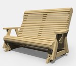 Outdoor Wooden 5’ Rollback Bearing Glider