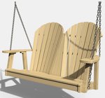 Outdoor Wooden 4’ Adirondack Swing