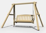 Outdoor Wooden Notched Swing A-Frame with 5’ English Garden Swing