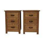 Outlet: Flush Mission Three Drawer Nightstand In-Stock (Set of 2)