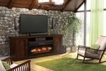 Amish Hazlett Media Console with Electric Fireplace Insert - Quick Ship