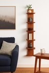 Amish Solid Wood Modern Floating Wall Bookshelf - Vertical Organizer Shelf