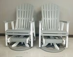 Amish Outdoor Furniture Swivel Glider Set Light Gray on White In Stock and Ready to Ship