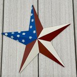thumbnail image 2 of Primitive American Barn Star – 24 Inch Rustic Metal Star, Red/White/Blue, Americana Decor 2 of 6