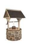 Amish Jumbo Stone Wishing Well and Poly Roof