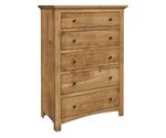 Amish Markleway Rustic Hickory Tall Chest of Drawers - Quick Ship
