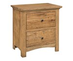 Amish Markleway Rustic Hickory Wood 2-Drawer Nightstand - Quick Ship